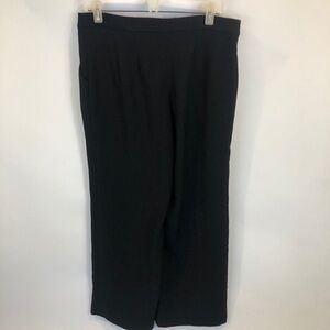 MI Jong Lee Black Flat Front Wide Leg Dress Pants